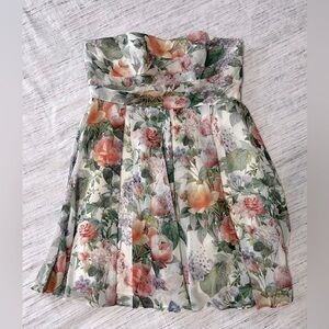 NWT Size 16 David’s Bridal Strapless Floral Dress